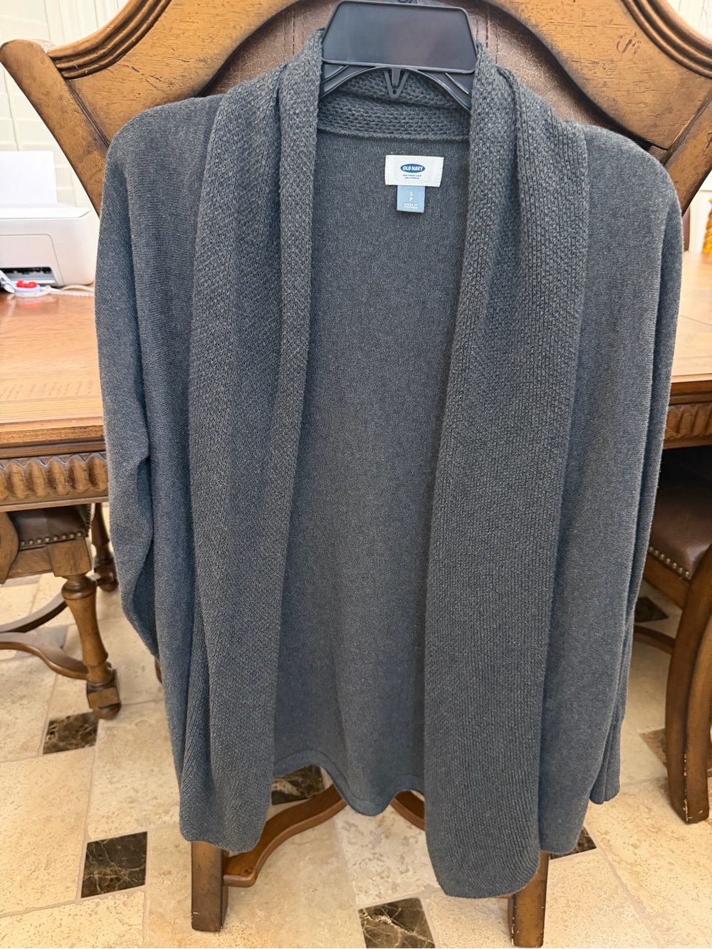 Old Navy Women's Gray Open-Front Shawl Cardigan Sweater